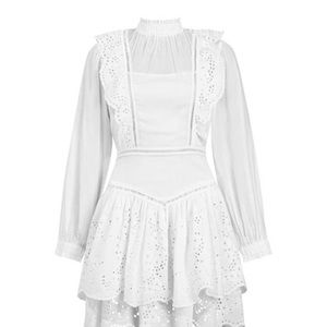 Allsaints Aislyn Broiderie Dress White Size US 2